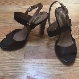 Color block heel sandals